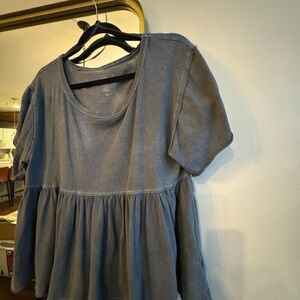 Free People Women's Gray Peplum Top